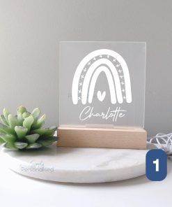Night Light/ Lamp with Wooden Base