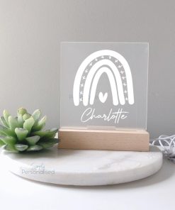 Night Lights s/ Lamp with Wooden Base