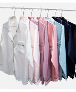 Long Sleeve Shorty Satin Pyjamas