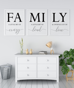 Family Prints Set 3 Wall Art Prints