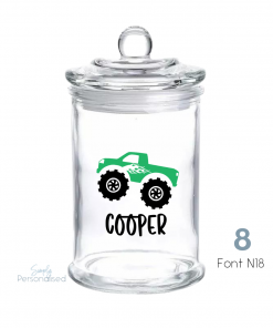 Personalised Lolly jar with name and ute/truck design 8