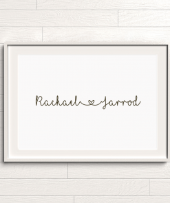 Custom Couple Name Heart Print