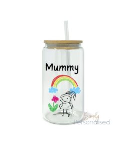 Glass can tumbler with your Childs artwork