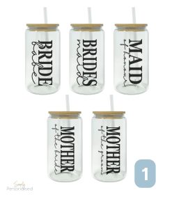 Bridal Party Glass Can Tumbler