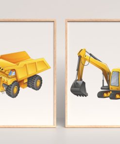 set 2 construction prints
