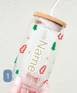 Christmas Glass Can Tumbler